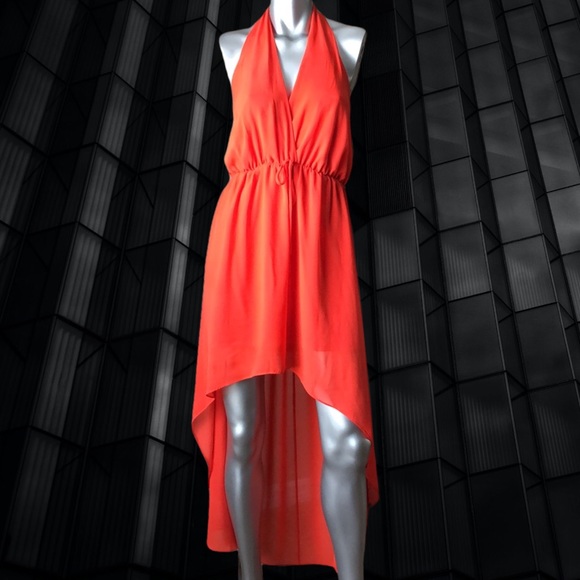 High Low Double Zero Asymmetrical Midaxi Halter Dress - Picture 2 of 9